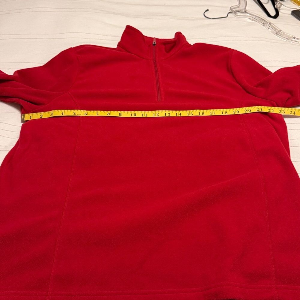 Lands' End Women’s Bold Red Zip-Up Fleece - Picture 4 of 5